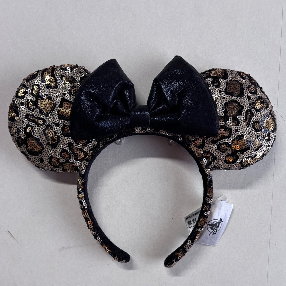Leopard Sequin Mouse Ears Headband